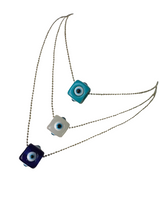 Gold plated necklace evil eye pendant